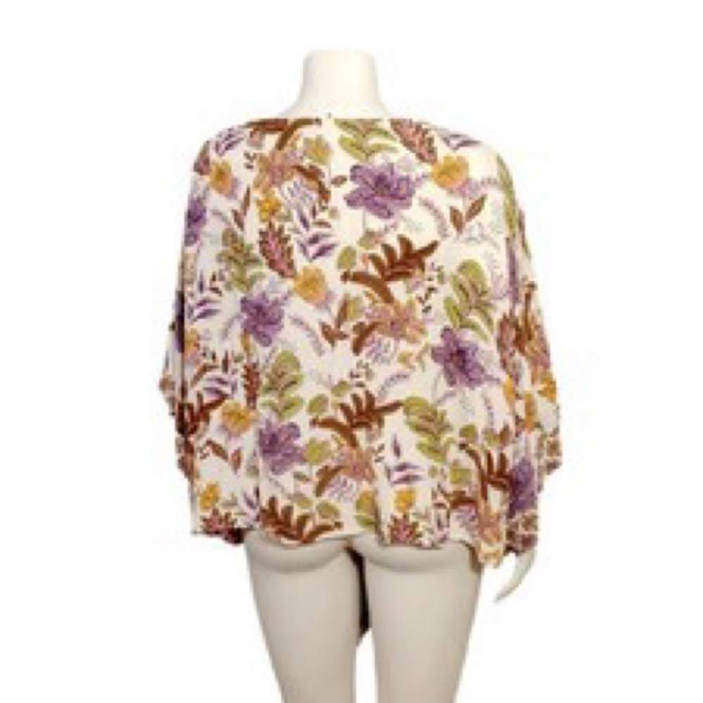 She & Sky Boho Tie-Front Starburst & Floral-Print Blouse - Picture 5 of 9